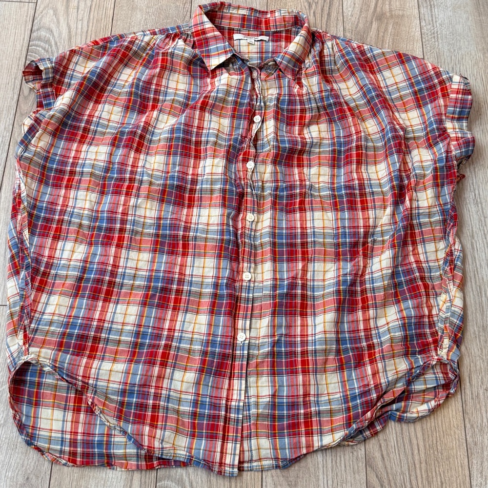 Madewell Button down oversized Womens plaid shirt size s